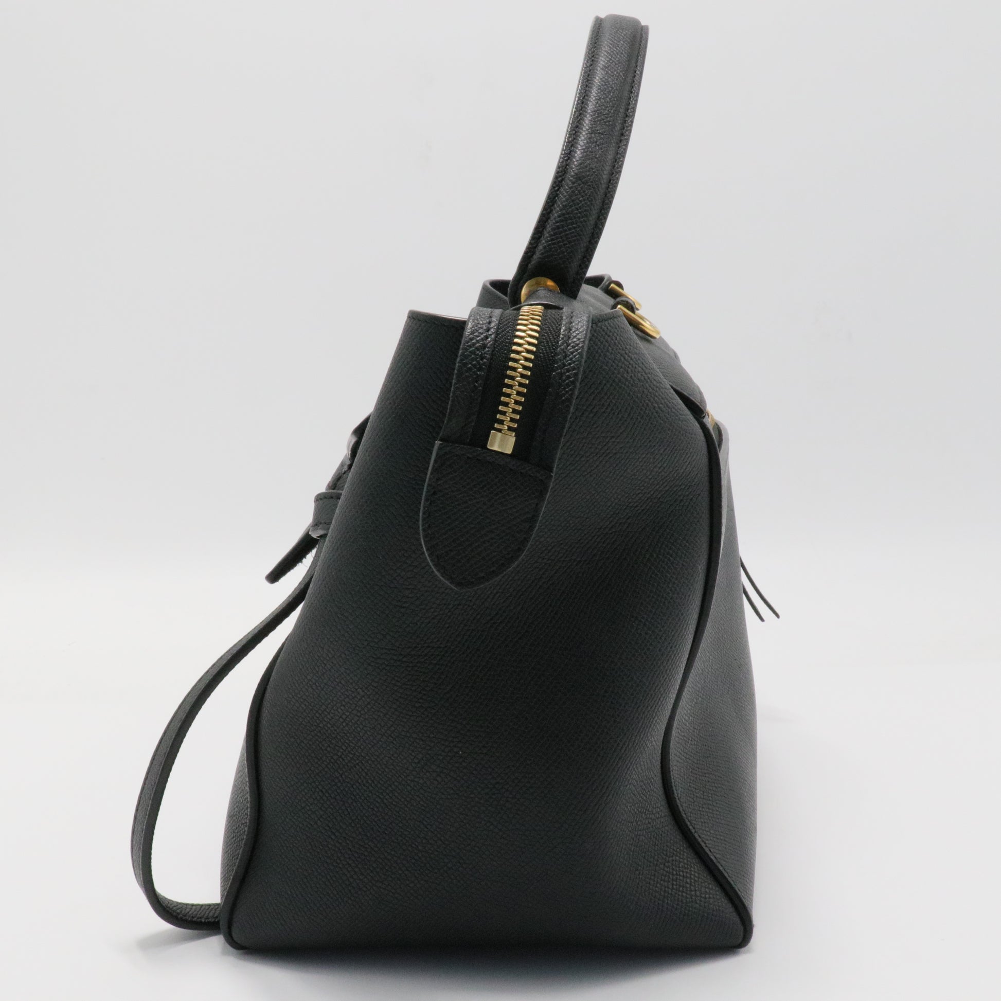 Grained Calfskin Mini Belt Bag Black