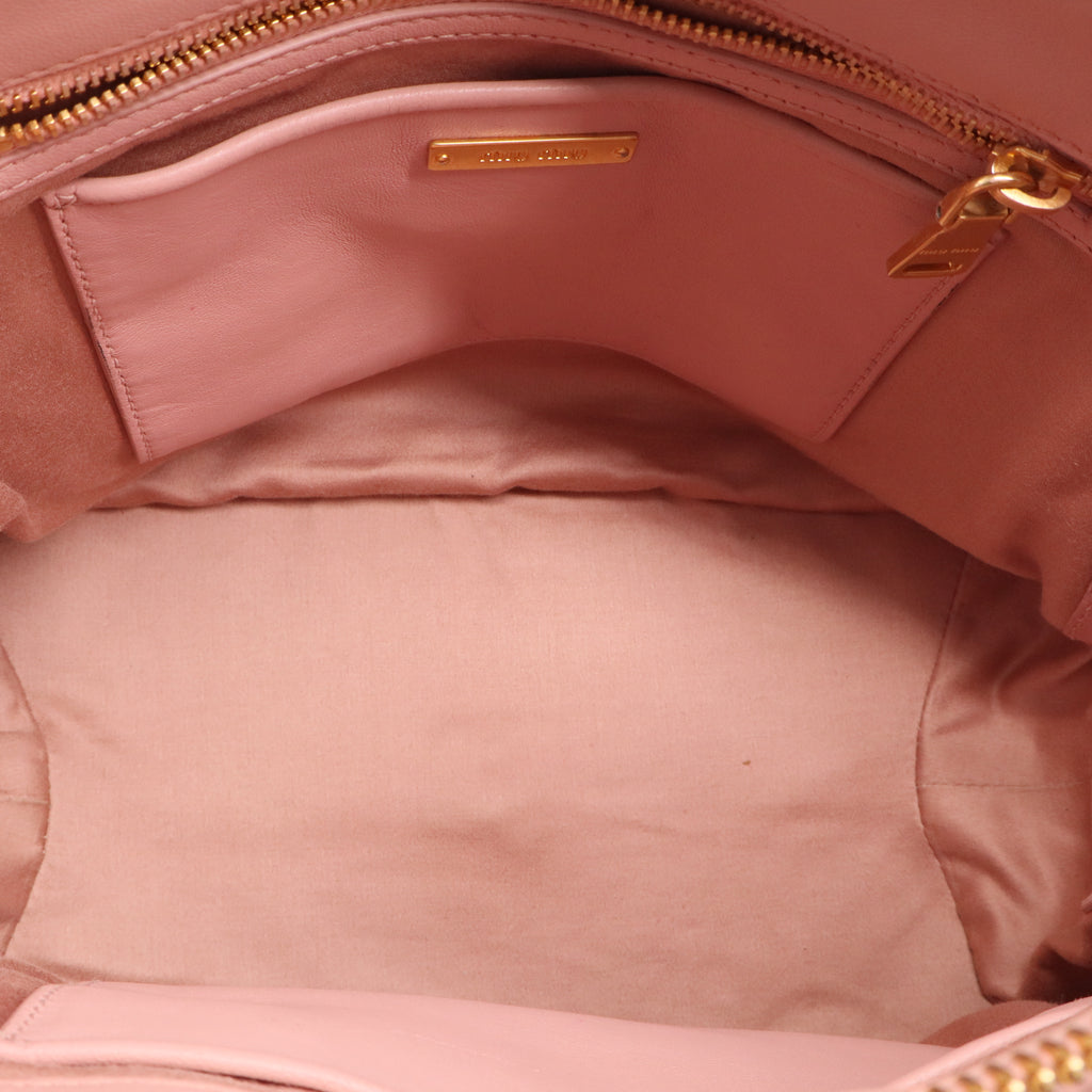 Nappa Matelasse Lux Mini Crossbody Tote Peonia
