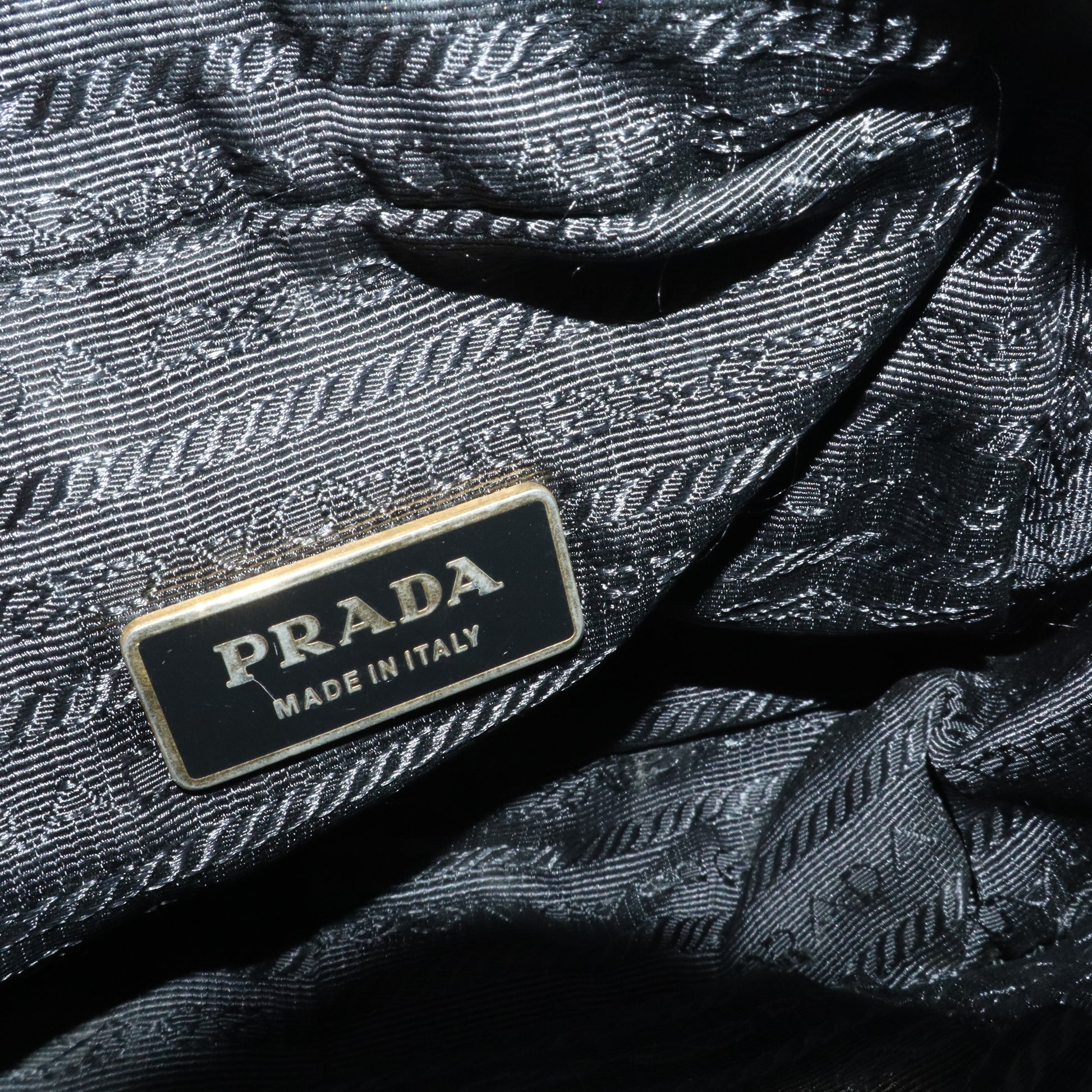Prada Ribbon Shoulder Bag Pink Black B21280