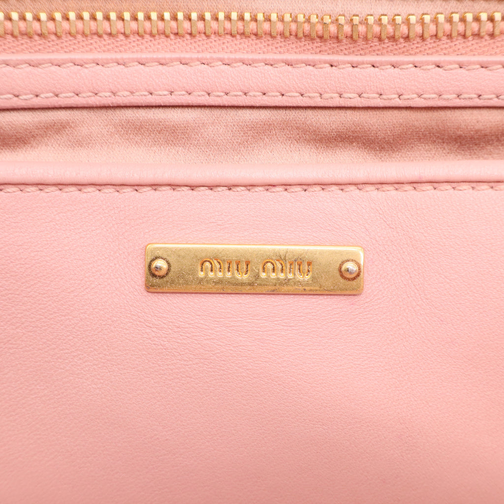 Nappa Matelasse Lux Mini Crossbody Tote Peonia