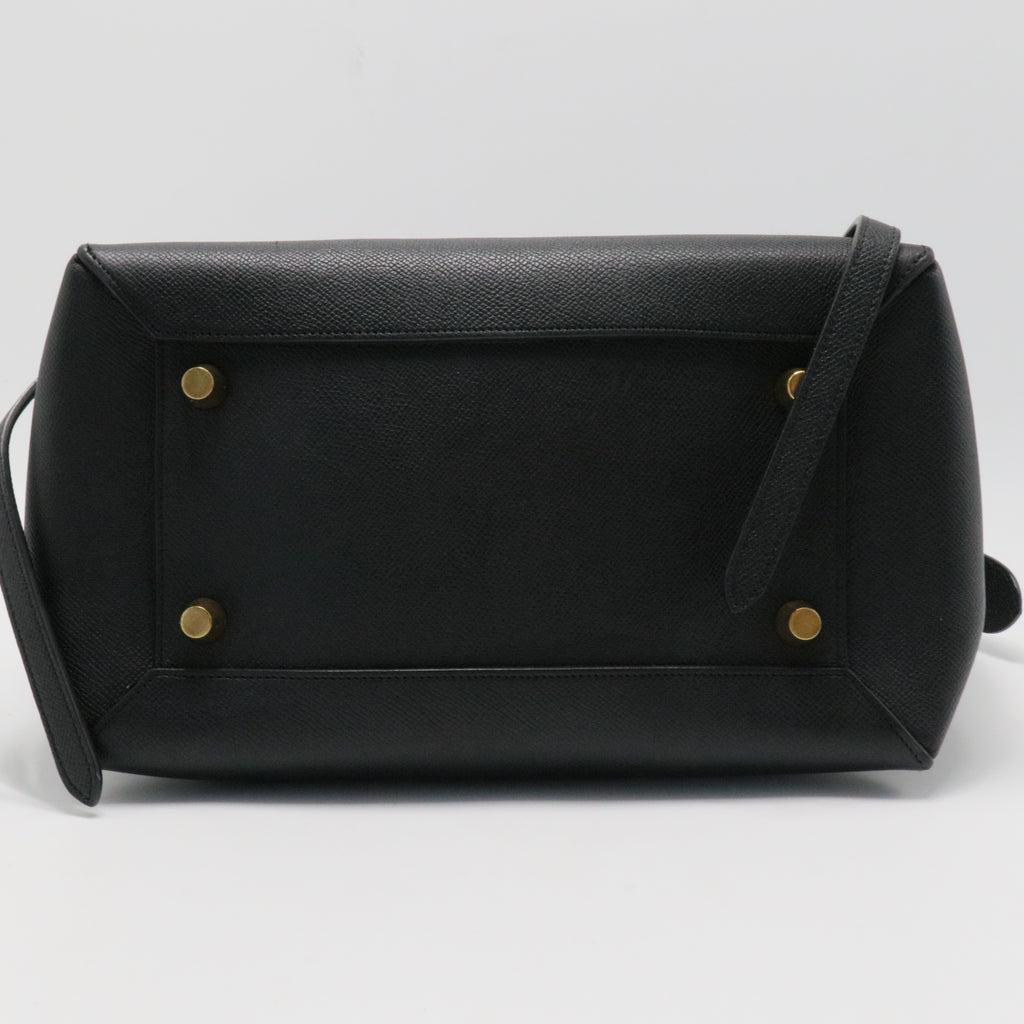 Grained Calfskin Mini Belt Bag Black