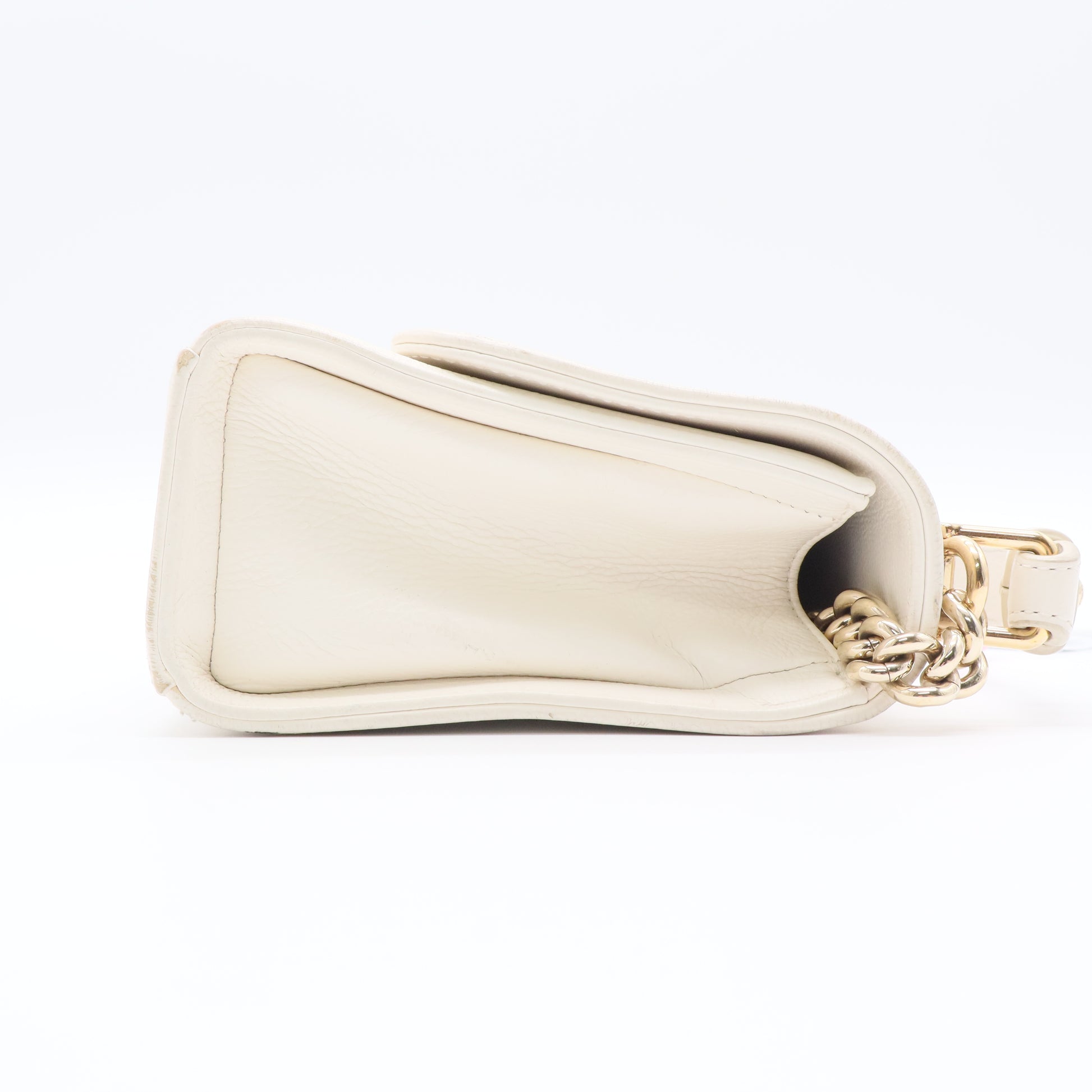 Chanel Executive Small Flap Caviar Leather Top Handle Bag Beige Twins