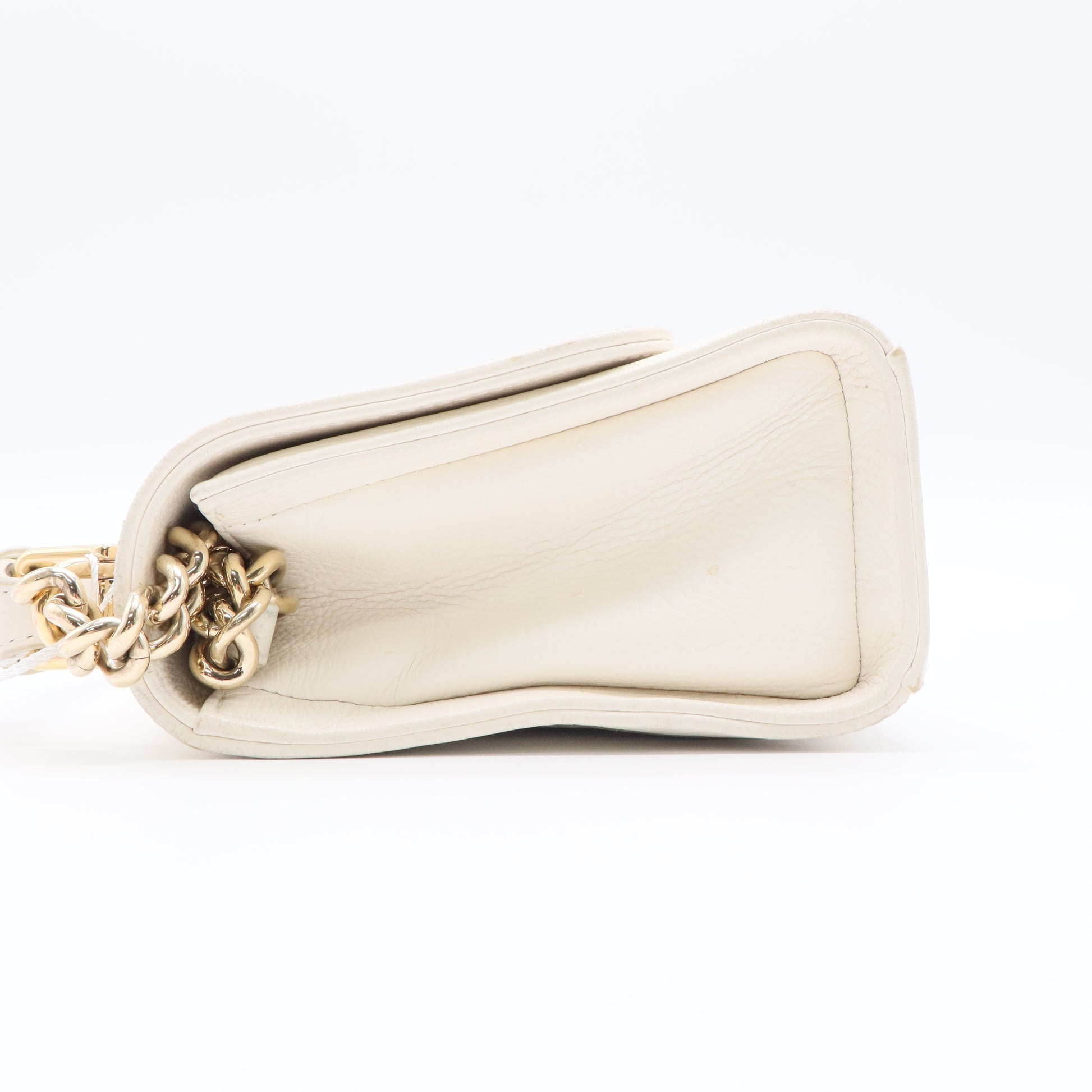 Chanel Executive Small Flap Caviar Leather Top Handle Bag Beige Twins