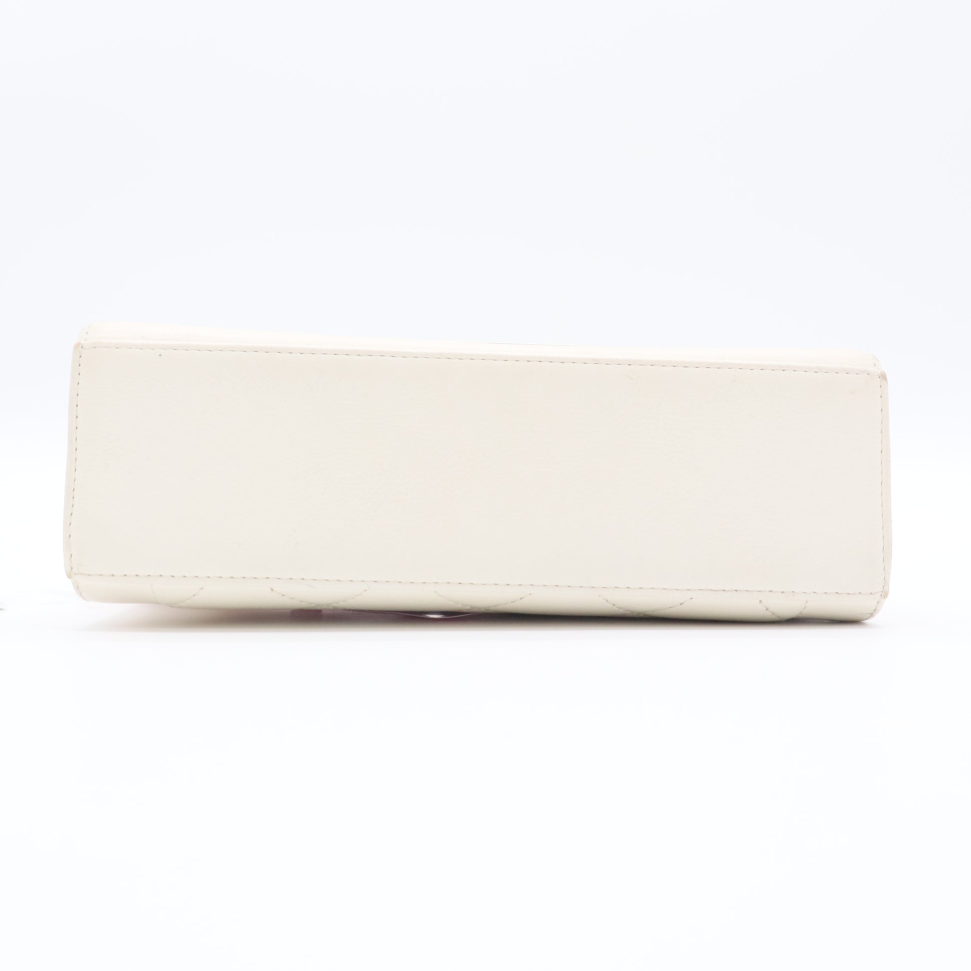 Chanel Executive Small Flap Caviar Leather Top Handle Bag Beige Twins