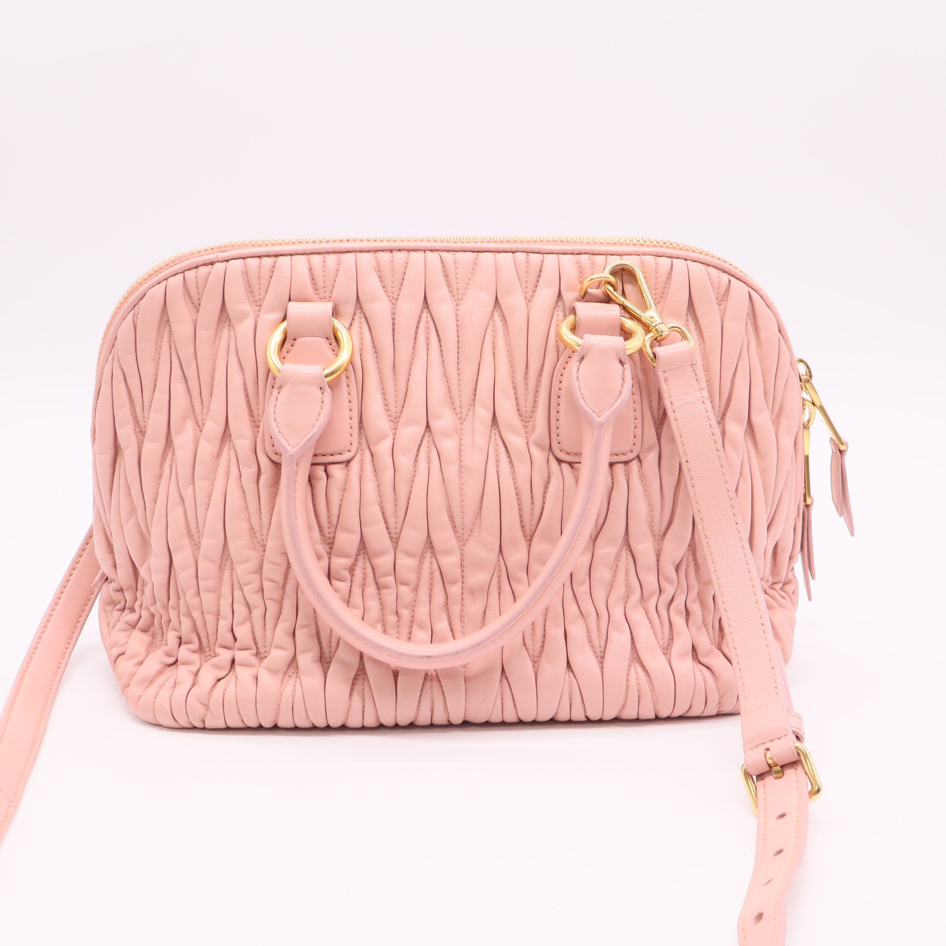 Nappa Matelasse Lux Mini Crossbody Tote Peonia