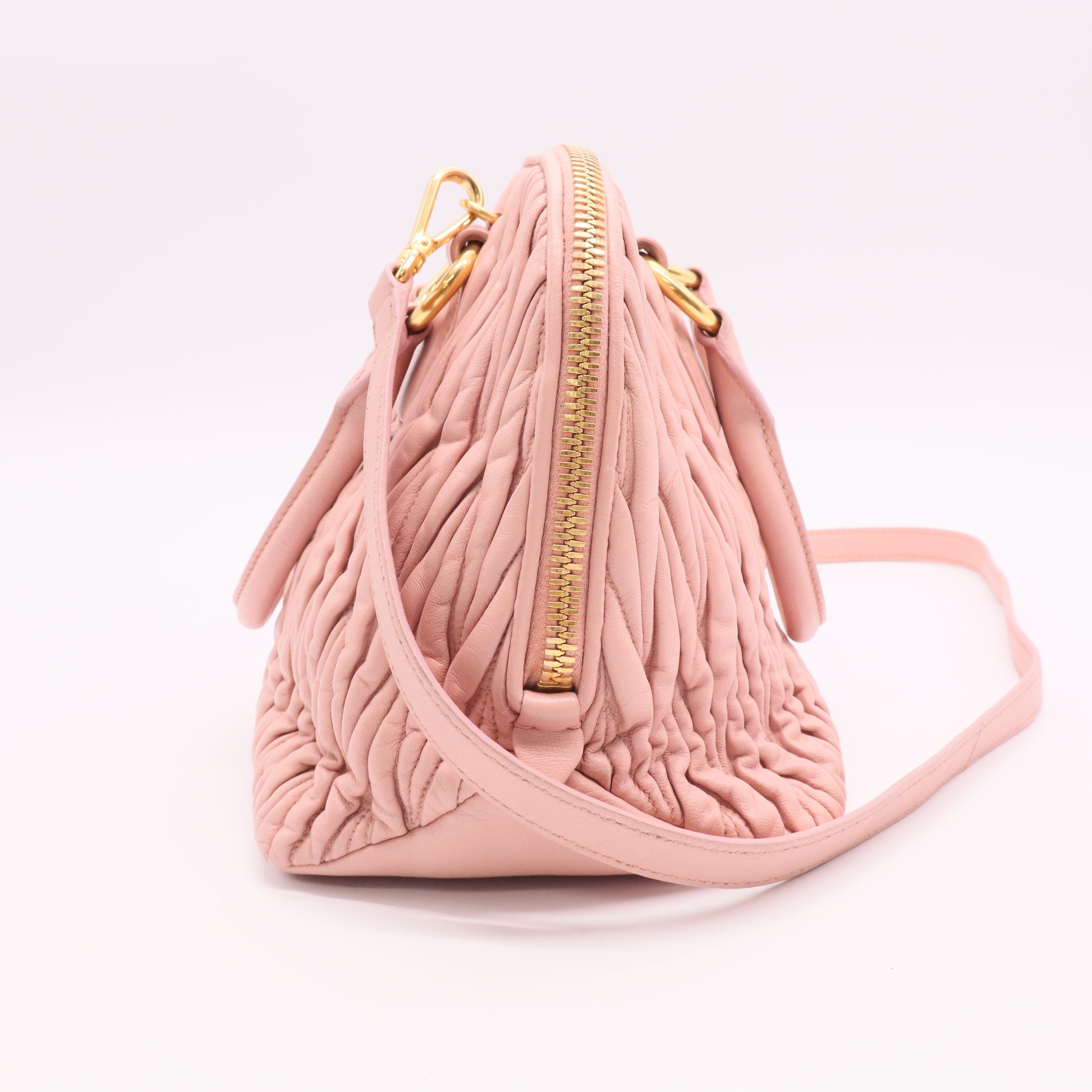 Nappa Matelasse Lux Mini Crossbody Tote Peonia