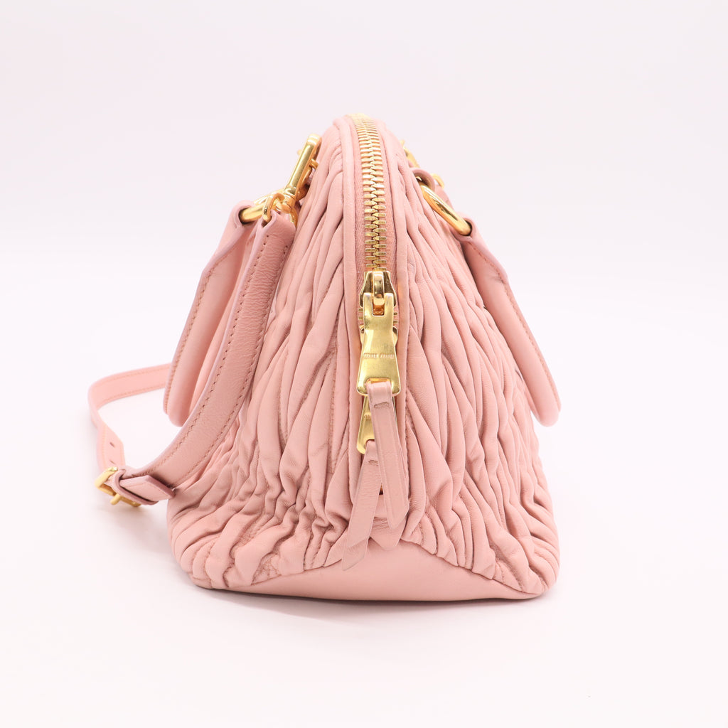 Nappa Matelasse Lux Mini Crossbody Tote Peonia