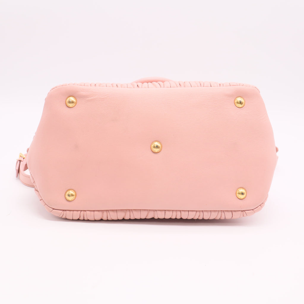 Nappa Matelasse Lux Mini Crossbody Tote Peonia