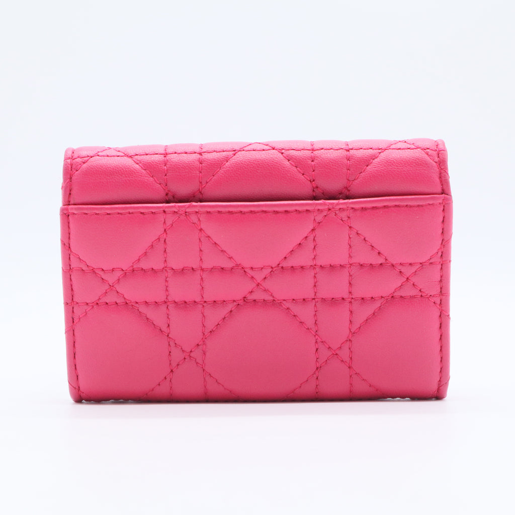 Quilted Lambskin Leather Compact Miss Dior Wallet