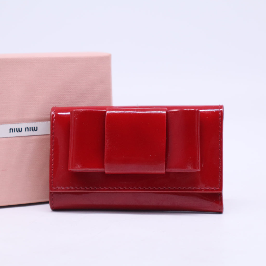Patent Leather Bow Key Case W20415