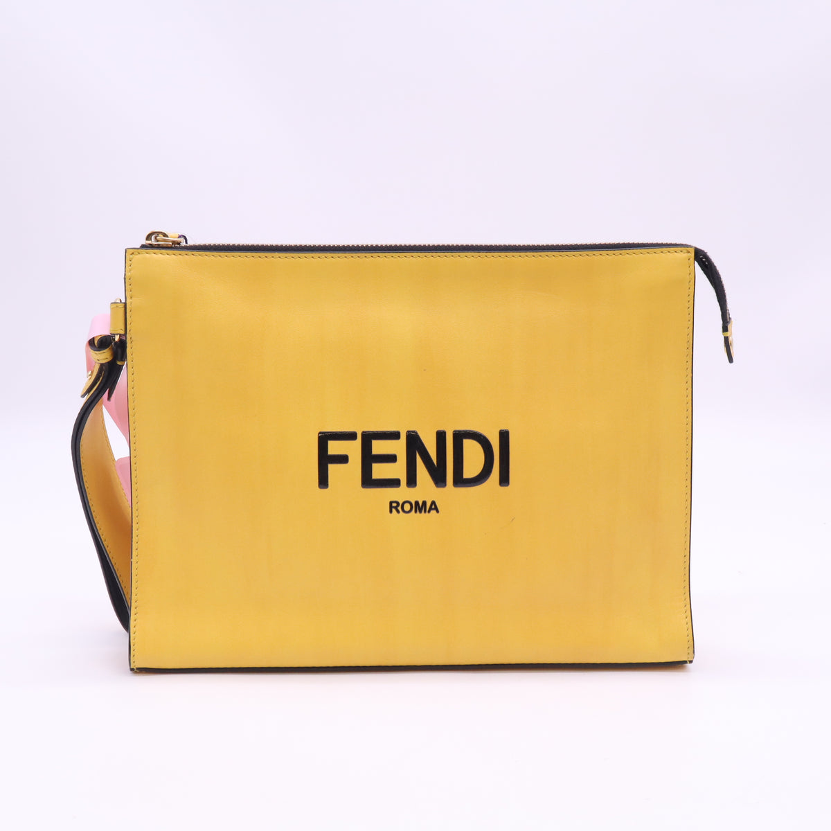 Fendi Roma Leather Large Flat Pouch Twins LDJ6337