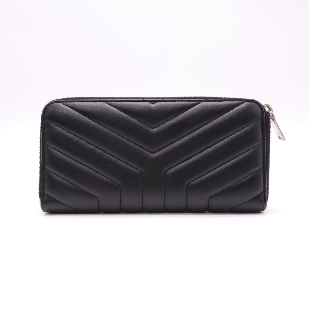 Loulou Zip Around Wallet Matelasse Chevron Leather Long W22062