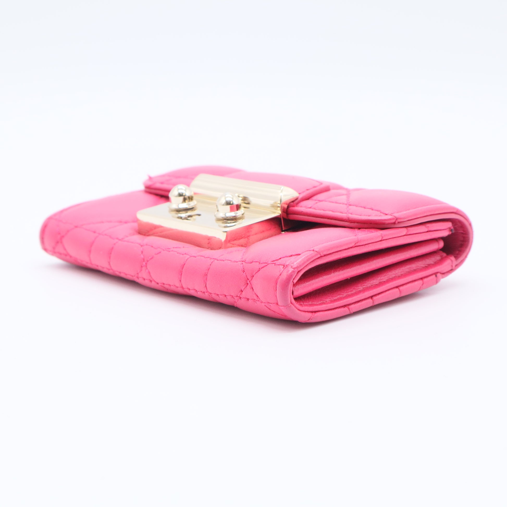 Quilted Lambskin Leather Compact Miss Dior Wallet