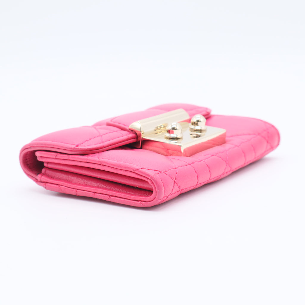 Quilted Lambskin Leather Compact Miss Dior Wallet