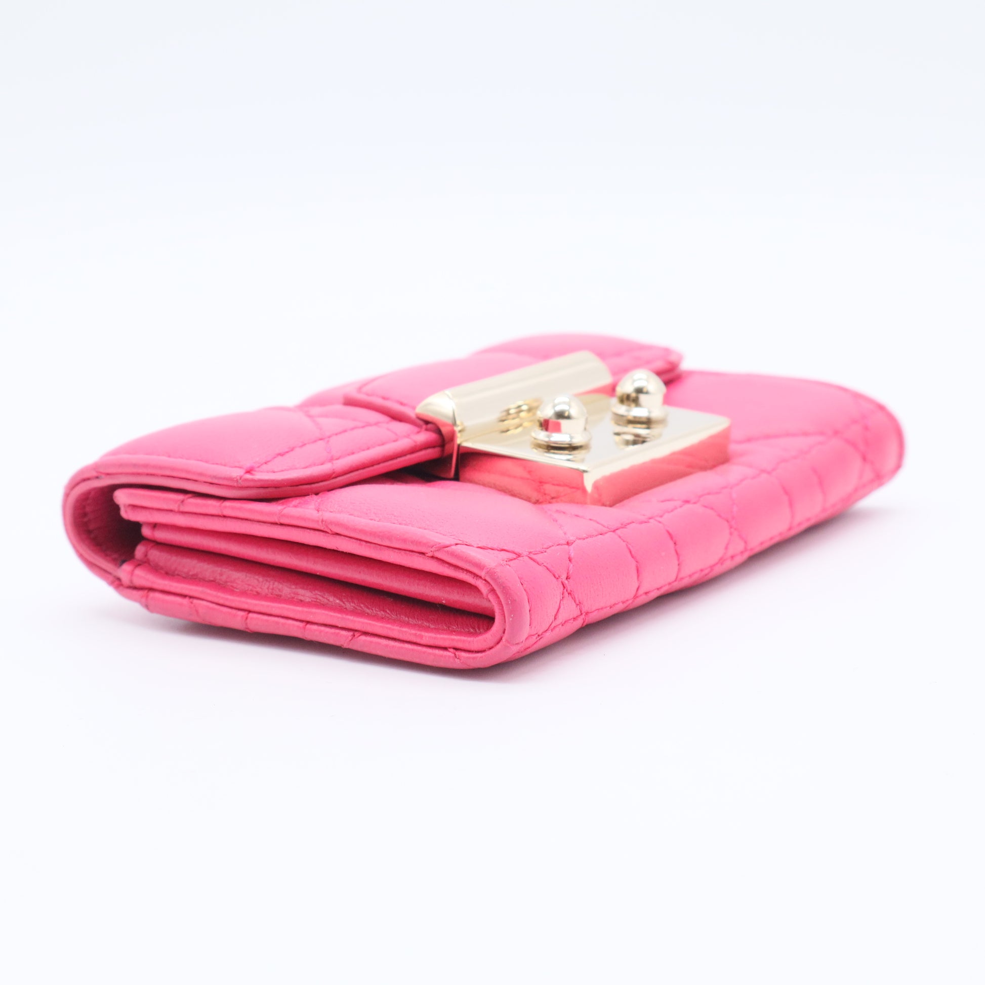 Quilted Lambskin Leather Compact Miss Dior Wallet