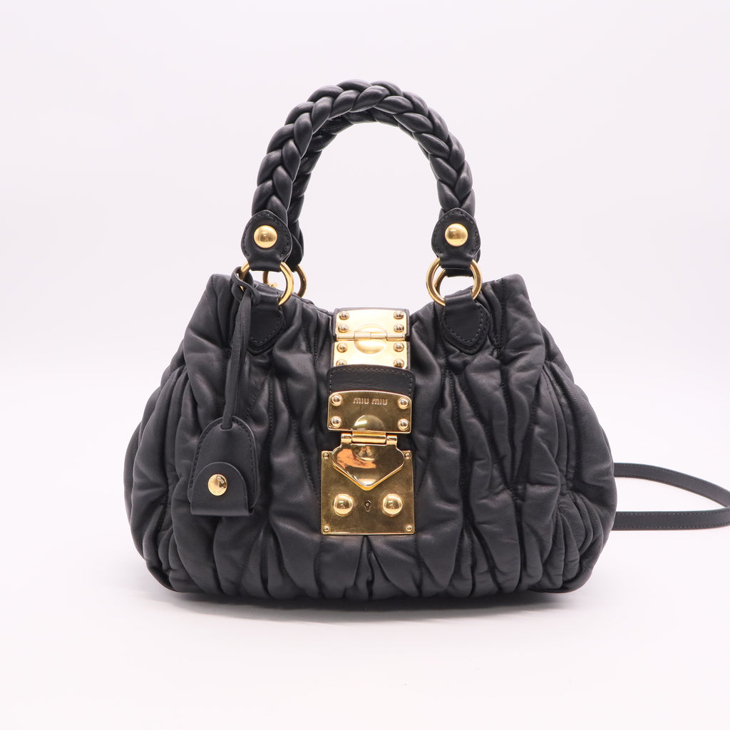 Matelassé Leather Top Handle Bag Twins