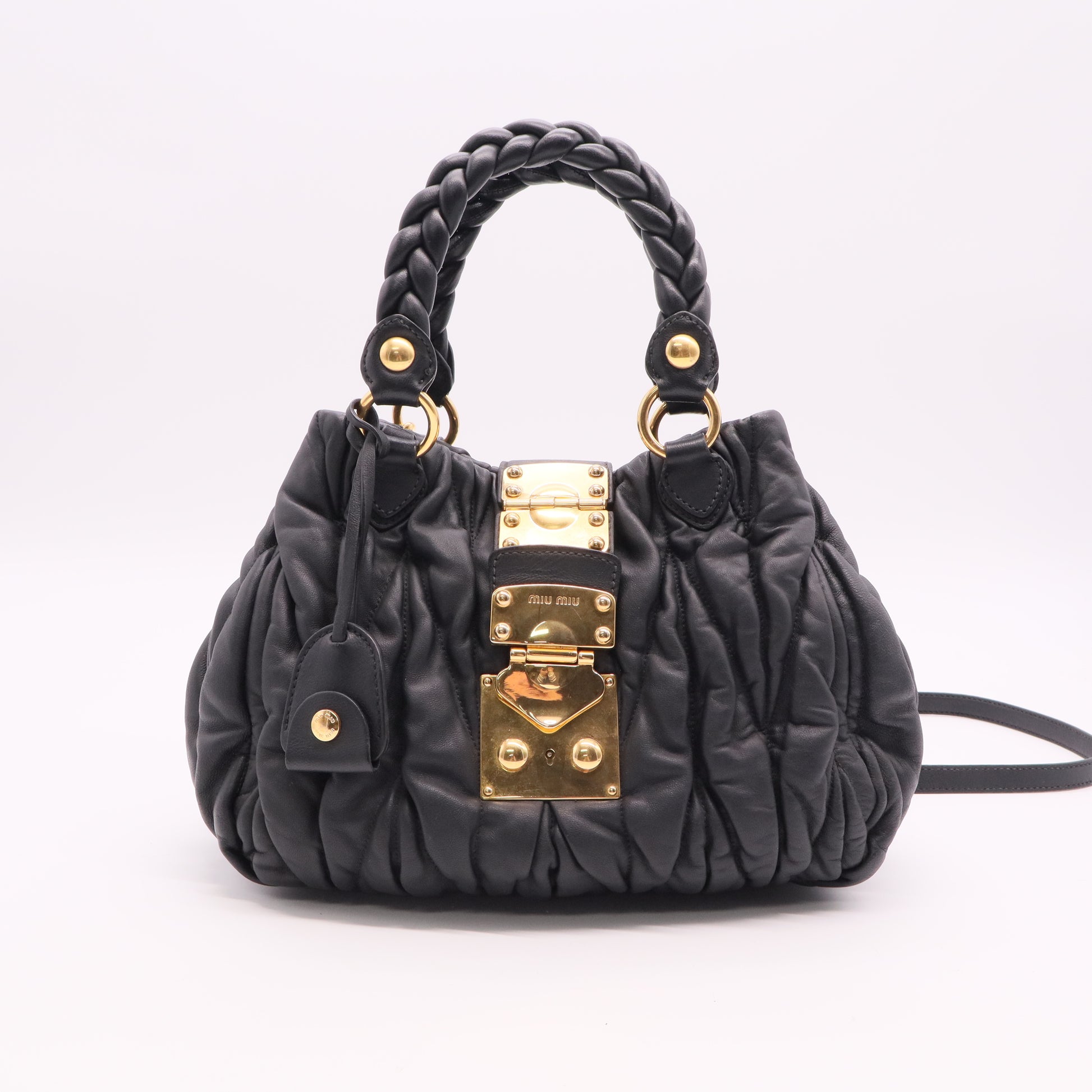 Matelassé Leather Top Handle Bag Twins