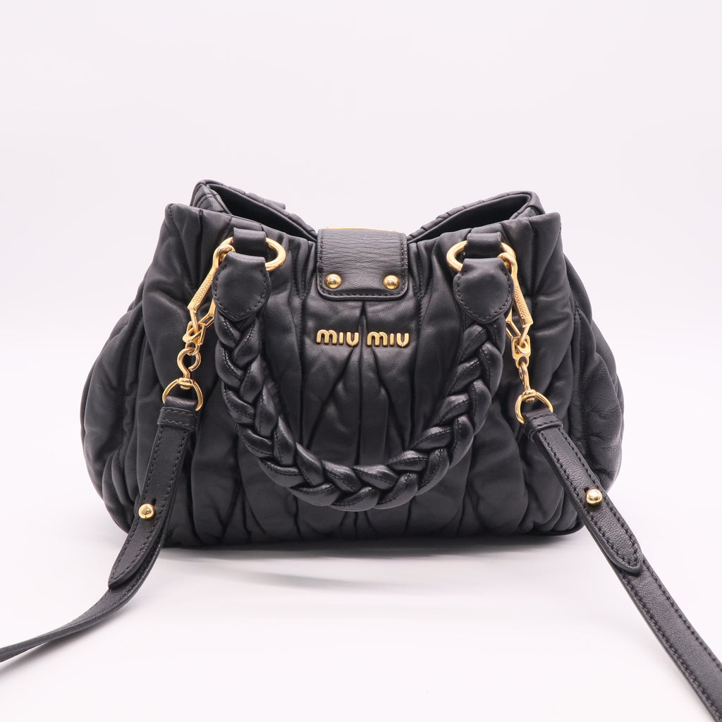 Matelassé Leather Top Handle Bag Twins