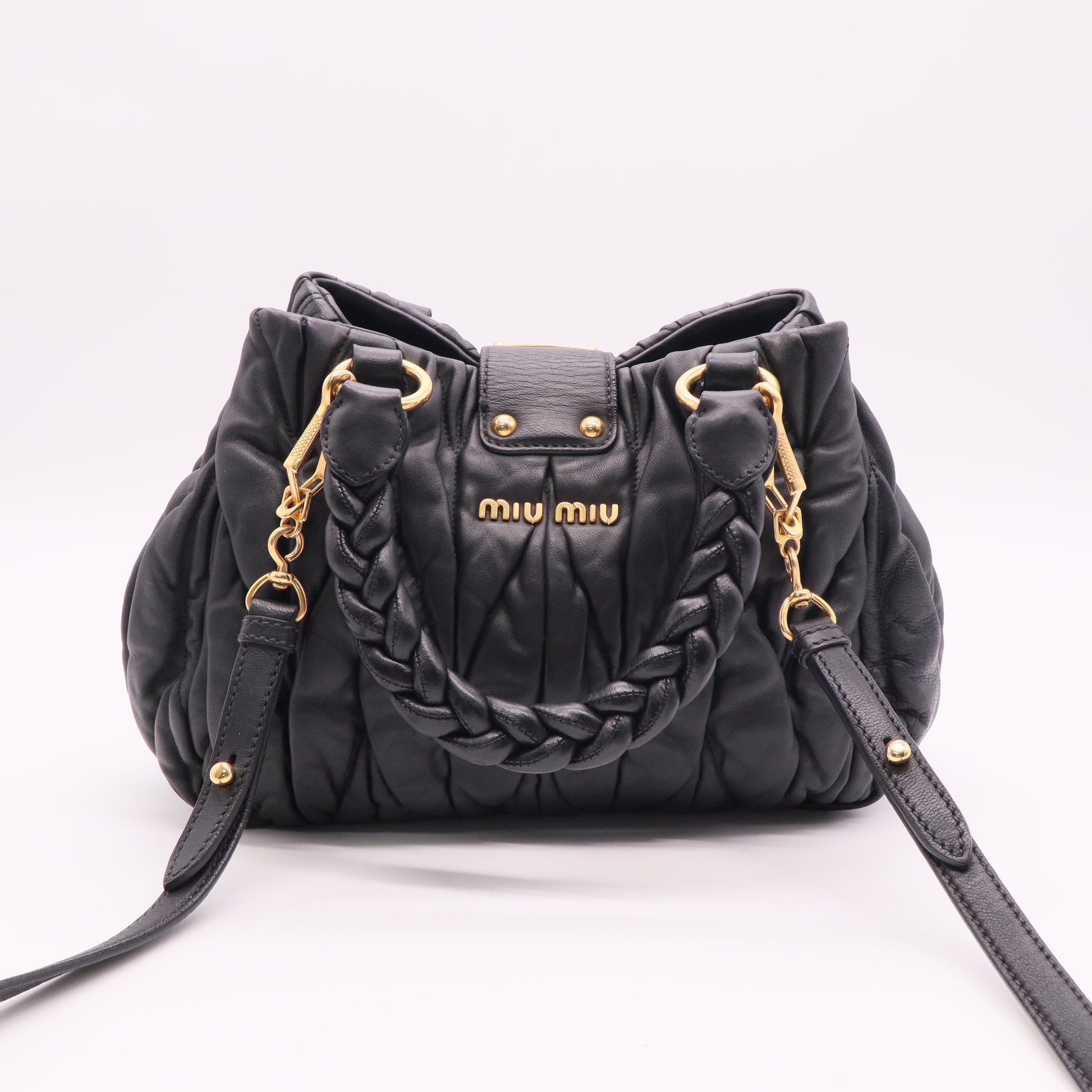Matelassé Leather Top Handle Bag Twins