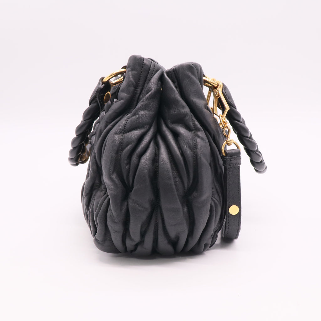 Matelassé Leather Top Handle Bag Twins