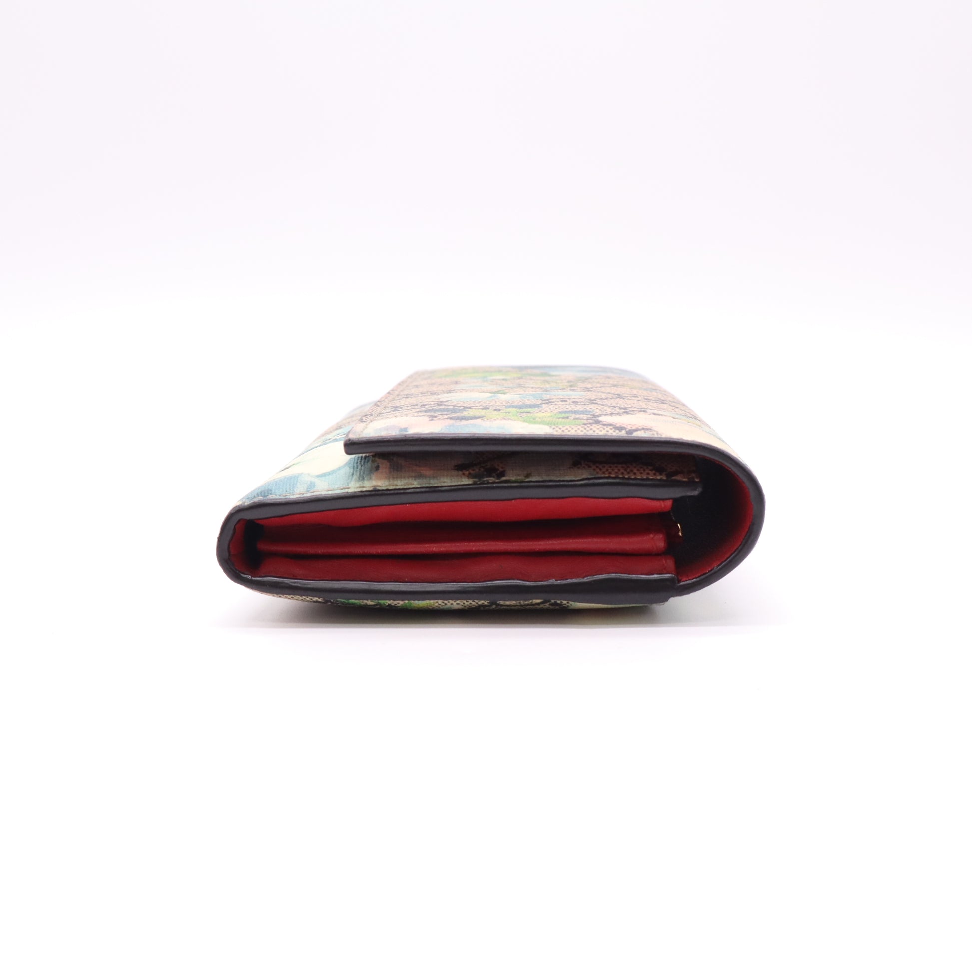 Gucci GG Supreme Monogram Blooms Continental Flap Wallet in Blue W22211