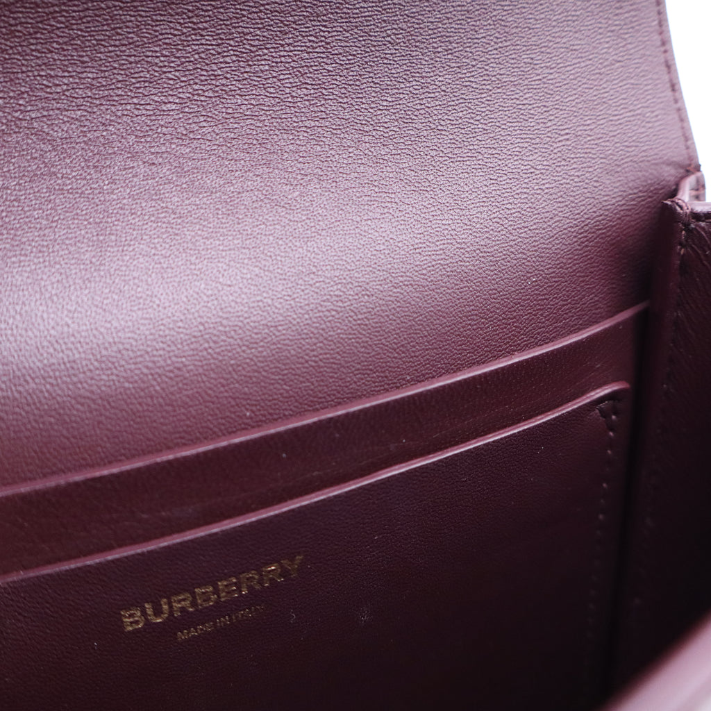 Burberry Open Box - Oxblood Leather Small Grace Crossbody Bag twins B20730