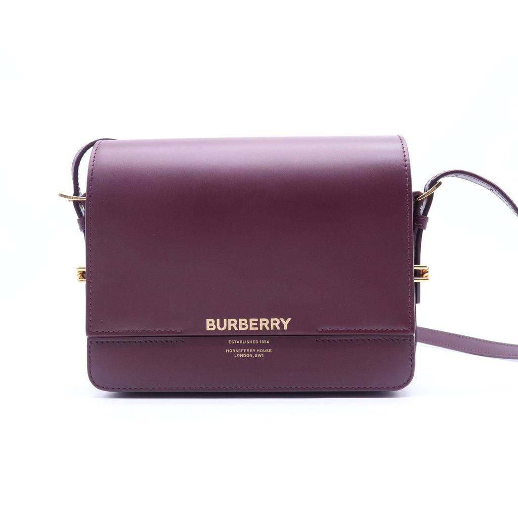 Burberry Open Box - Oxblood Leather Small Grace Crossbody Bag twins B20730
