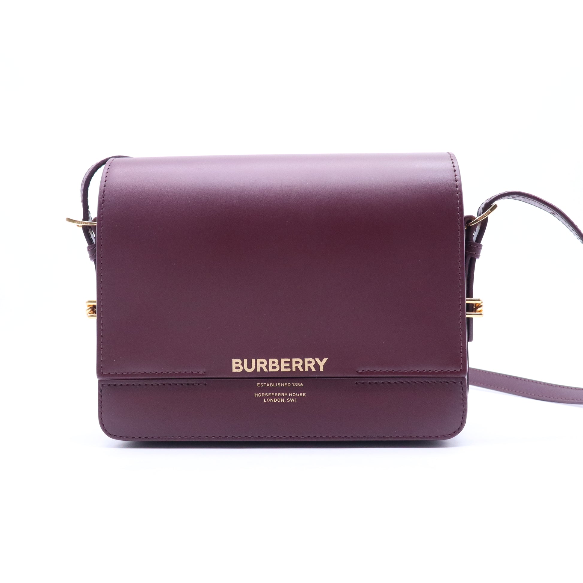 Burberry Open Box - Oxblood Leather Small Grace Crossbody Bag twins B20730