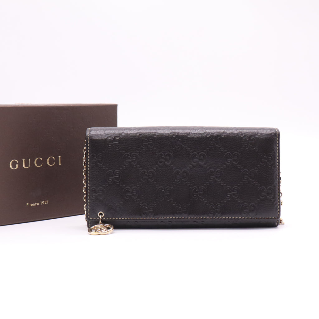 Gucci Guccissima Leather Zip Around Continental Wallet W22075