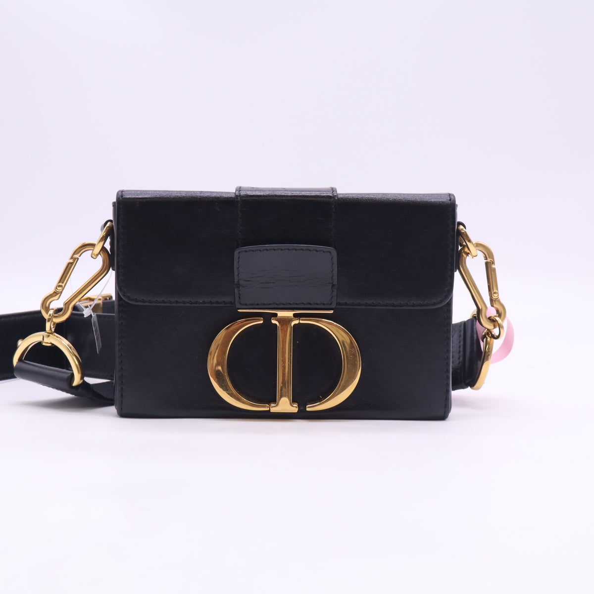 Christian Dior Black Calfskin 30 Montaigne Box Bag Twins LDJ6350