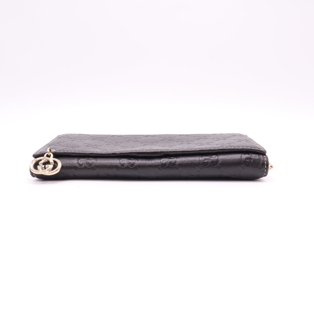 Gucci Guccissima Leather Zip Around Continental Wallet W22075