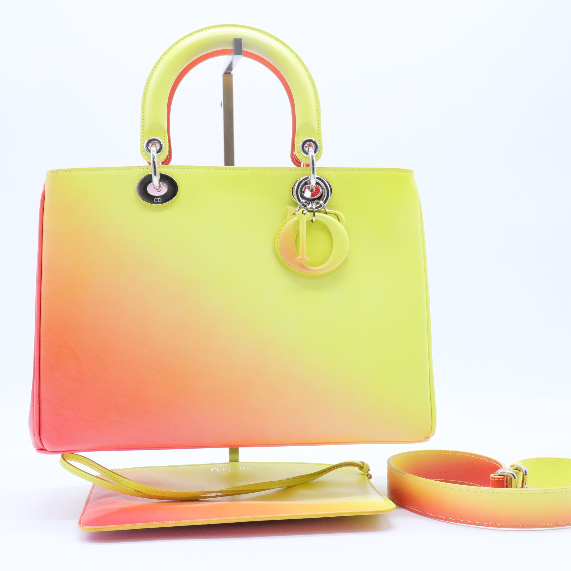 Lady Dior Bag Ombre Leather Medium twins