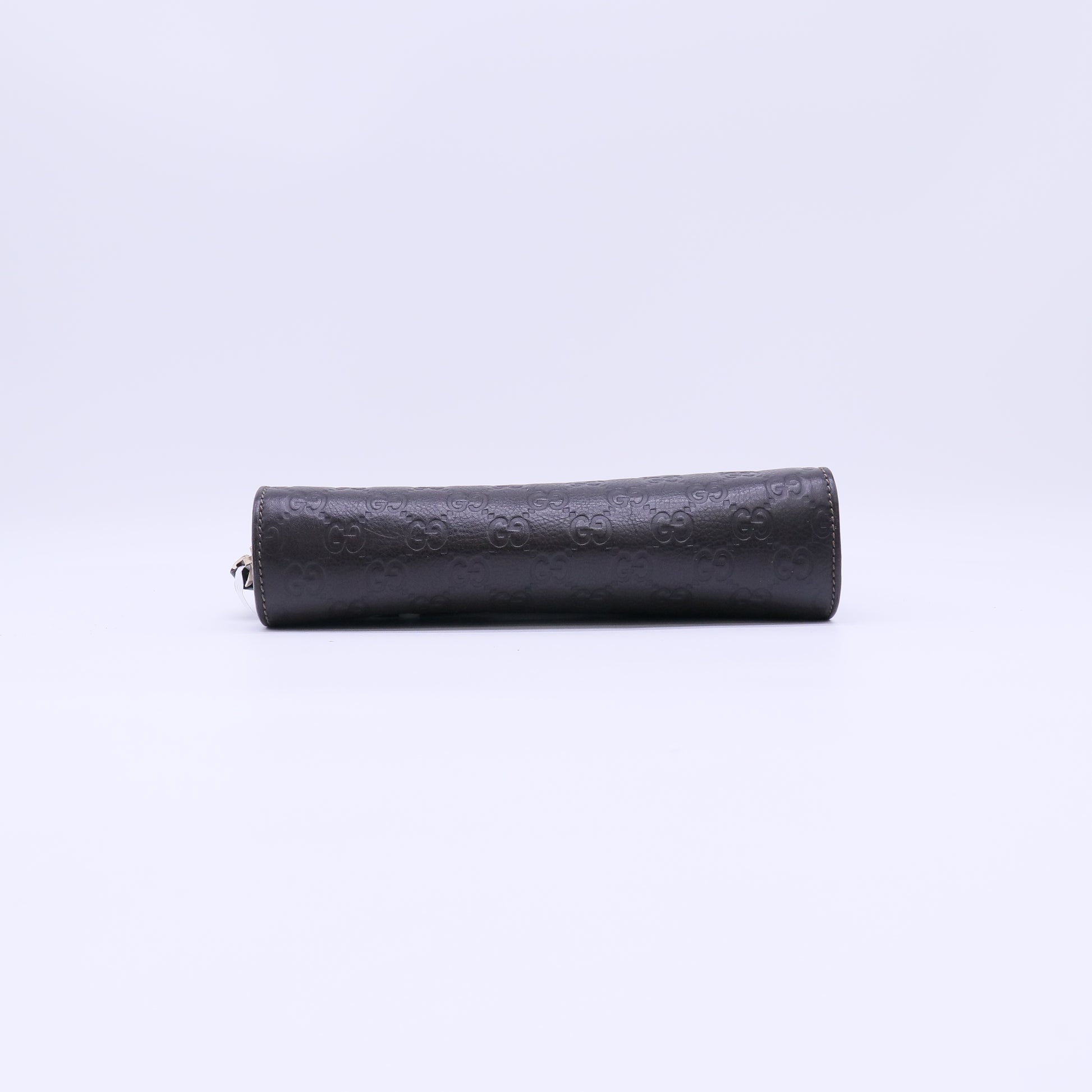 Gucci Guccissima Zip Clutch Dark Brown twins B22794