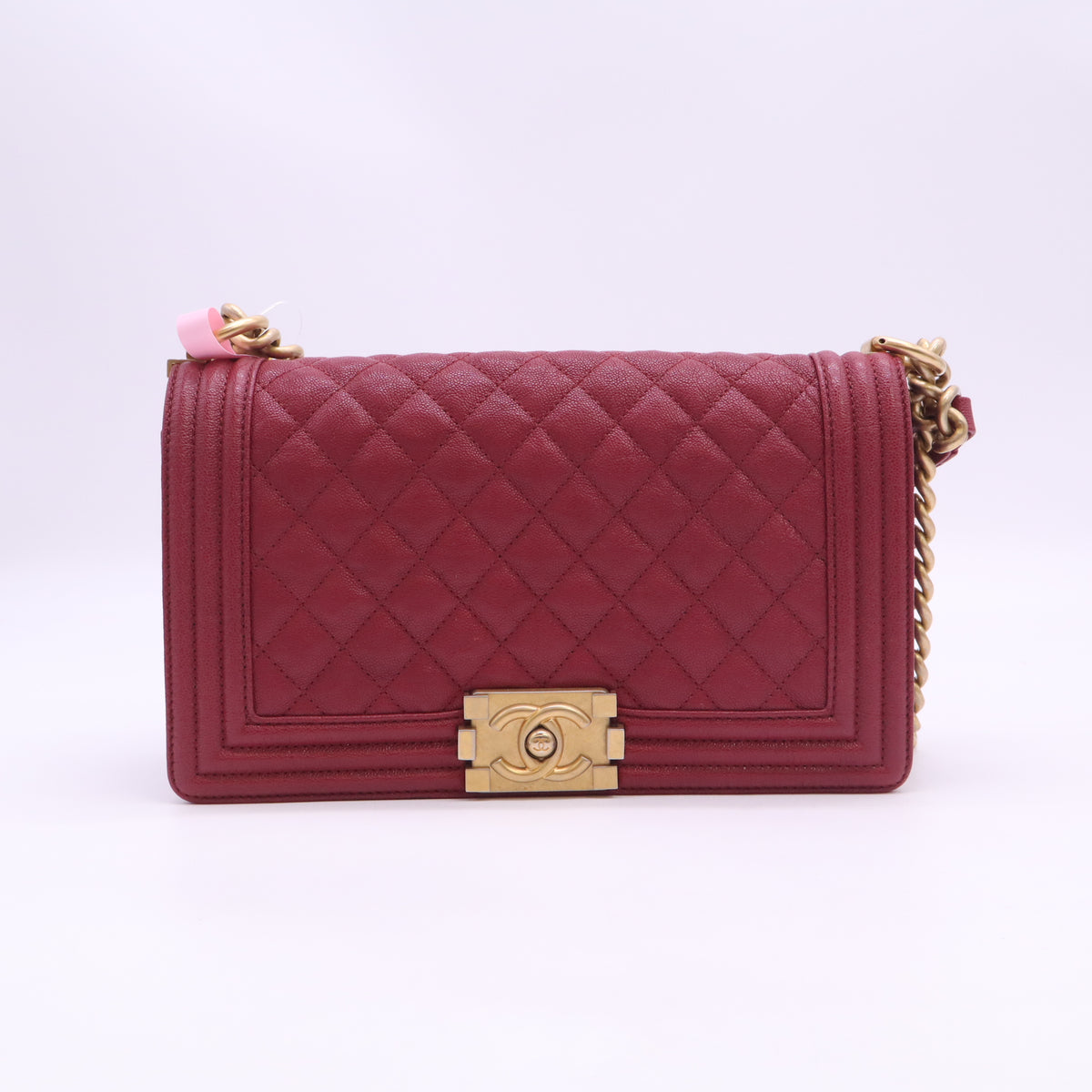 Chanel Caviar Quilted Medium Boy Flap Red Twins LDJ6358