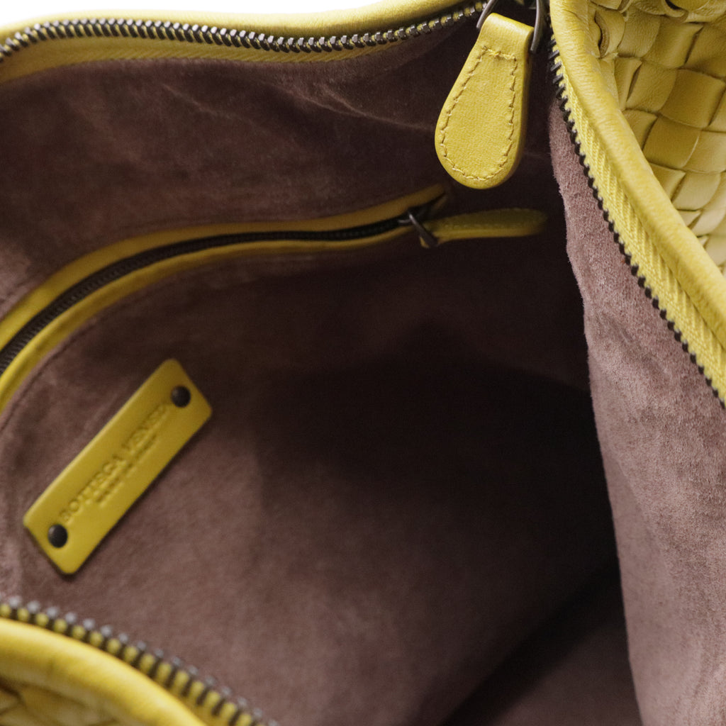 Nappa Intrecciato Large Veneta Hobo Yellow