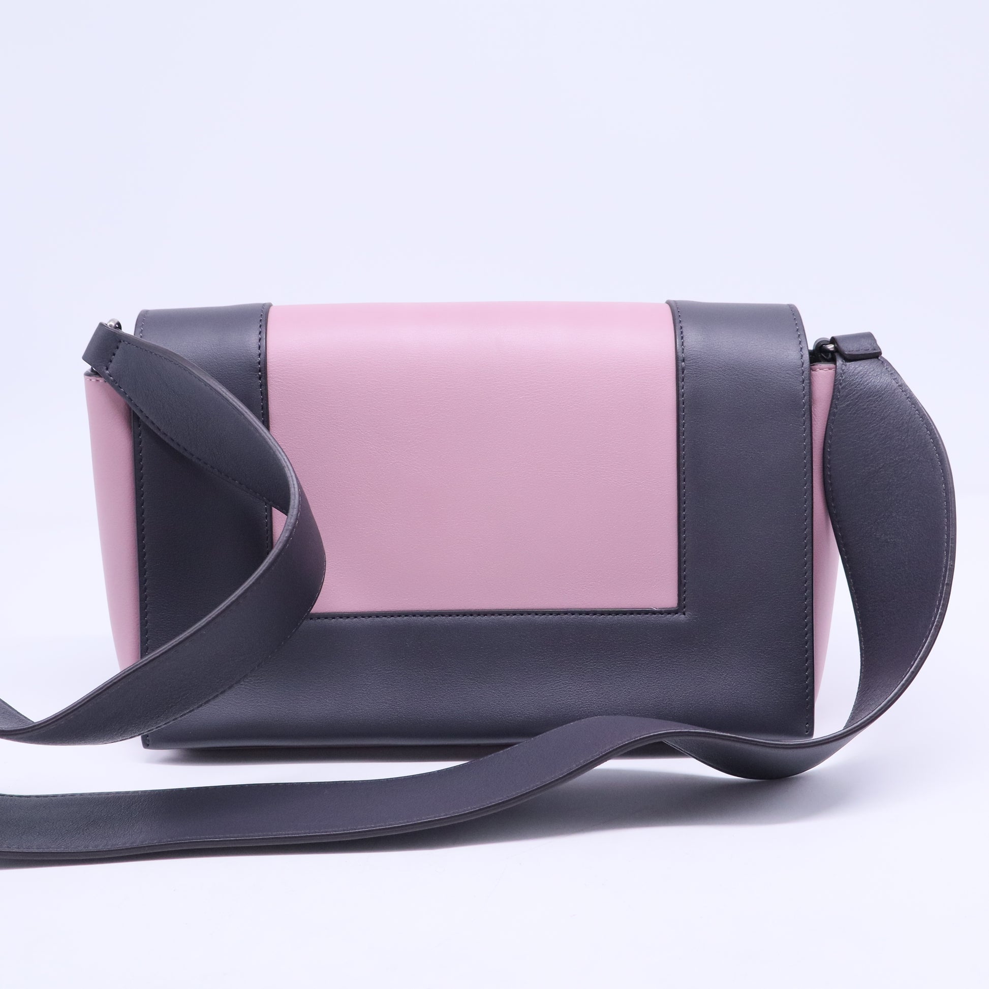 Shiny Smooth Calfskin Medium Frame Shoulder Bag Liquorice Antique Rose B20699