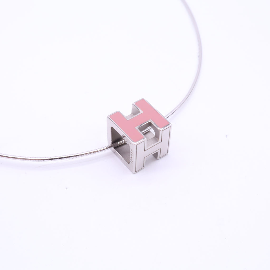 Pop H Cube Pendant Necklace Metal with Enamel Twins W22870