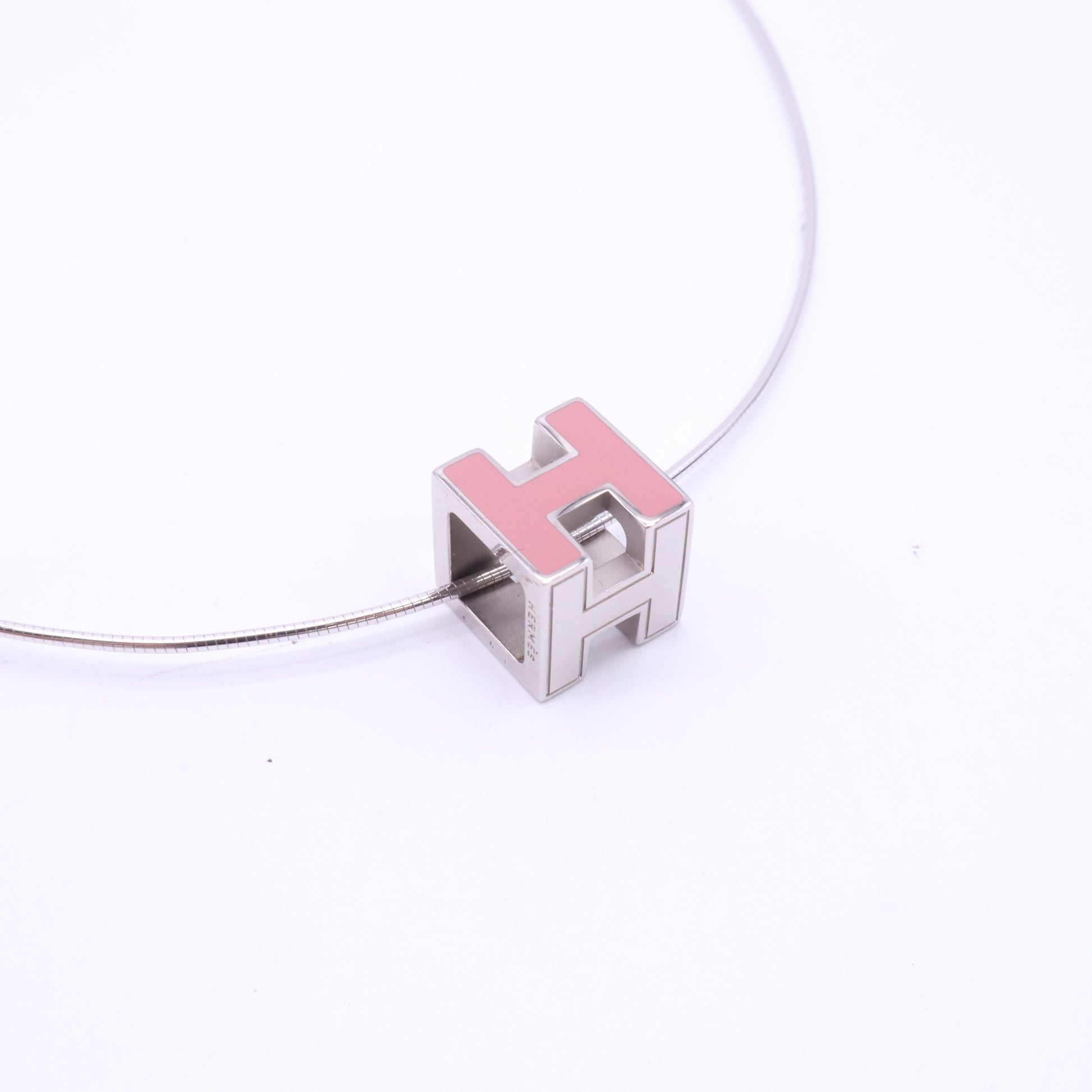 Pop H Cube Pendant Necklace Metal with Enamel Twins W22870