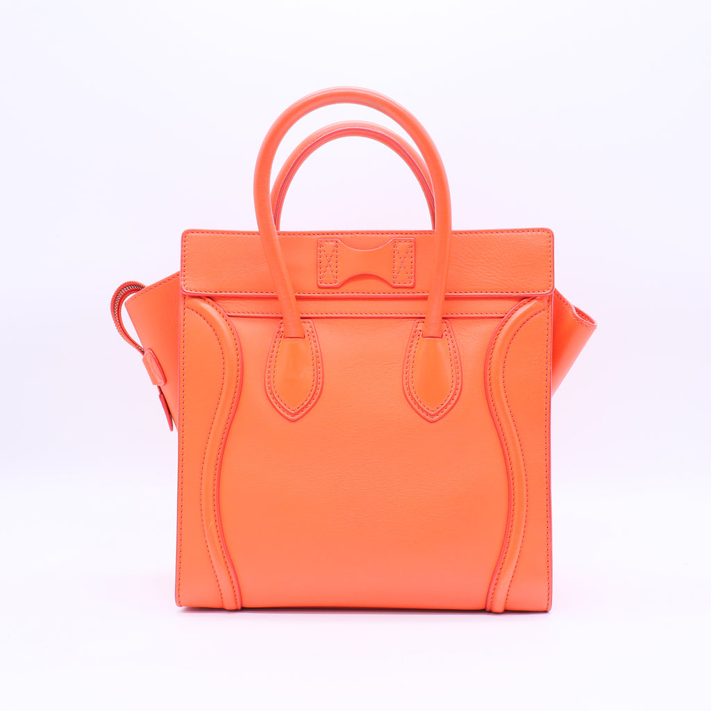 Celine Orange Smooth Calfskin Leather Luggage Tote Bag B21465