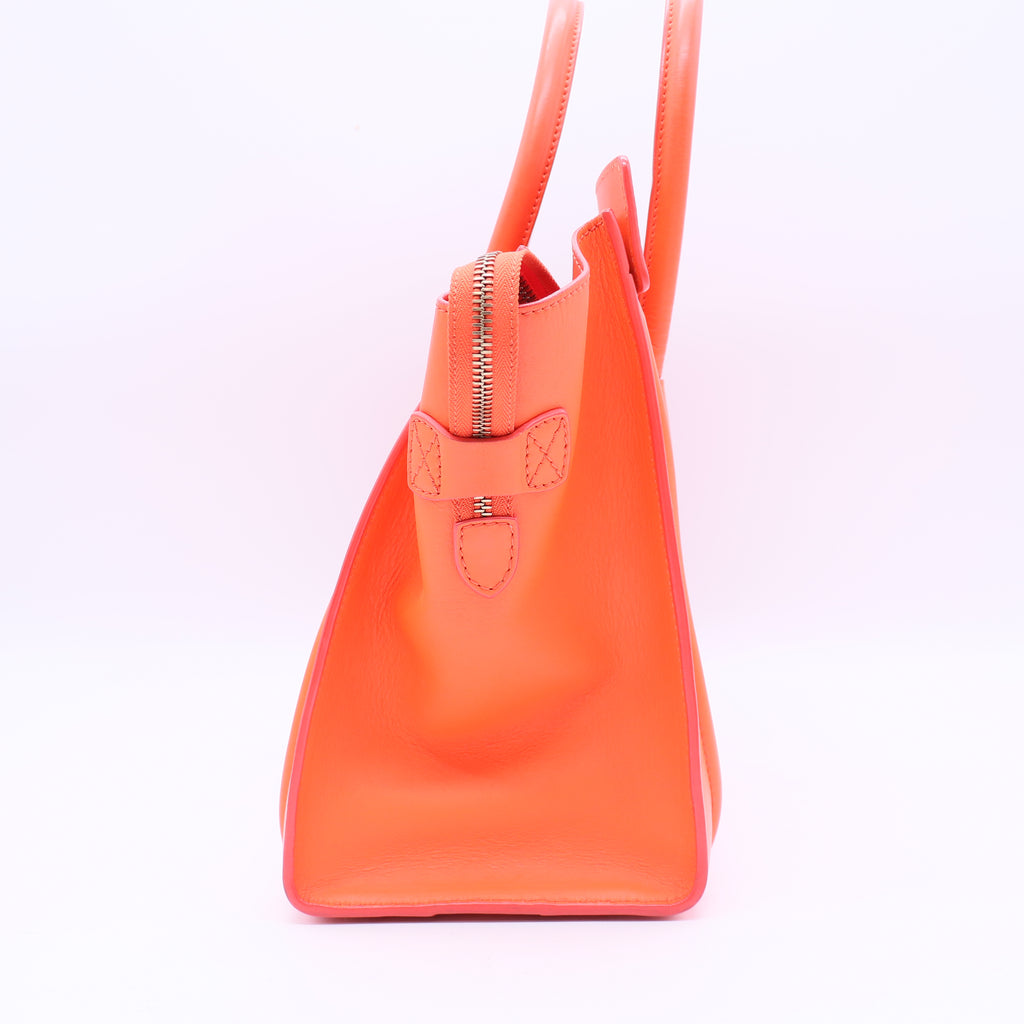 Celine Orange Smooth Calfskin Leather Luggage Tote Bag B21465