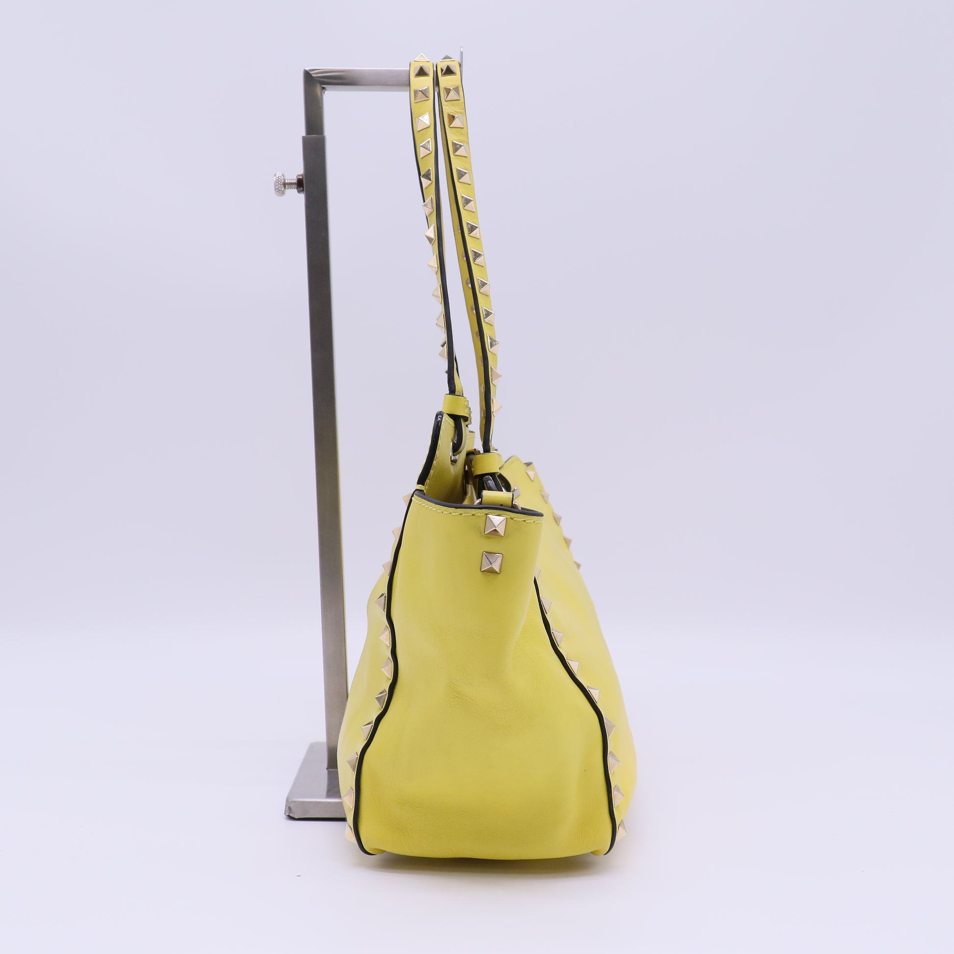 Valentino Garavani Vitello Small Rockstud Tote Water Yellow twins B22578