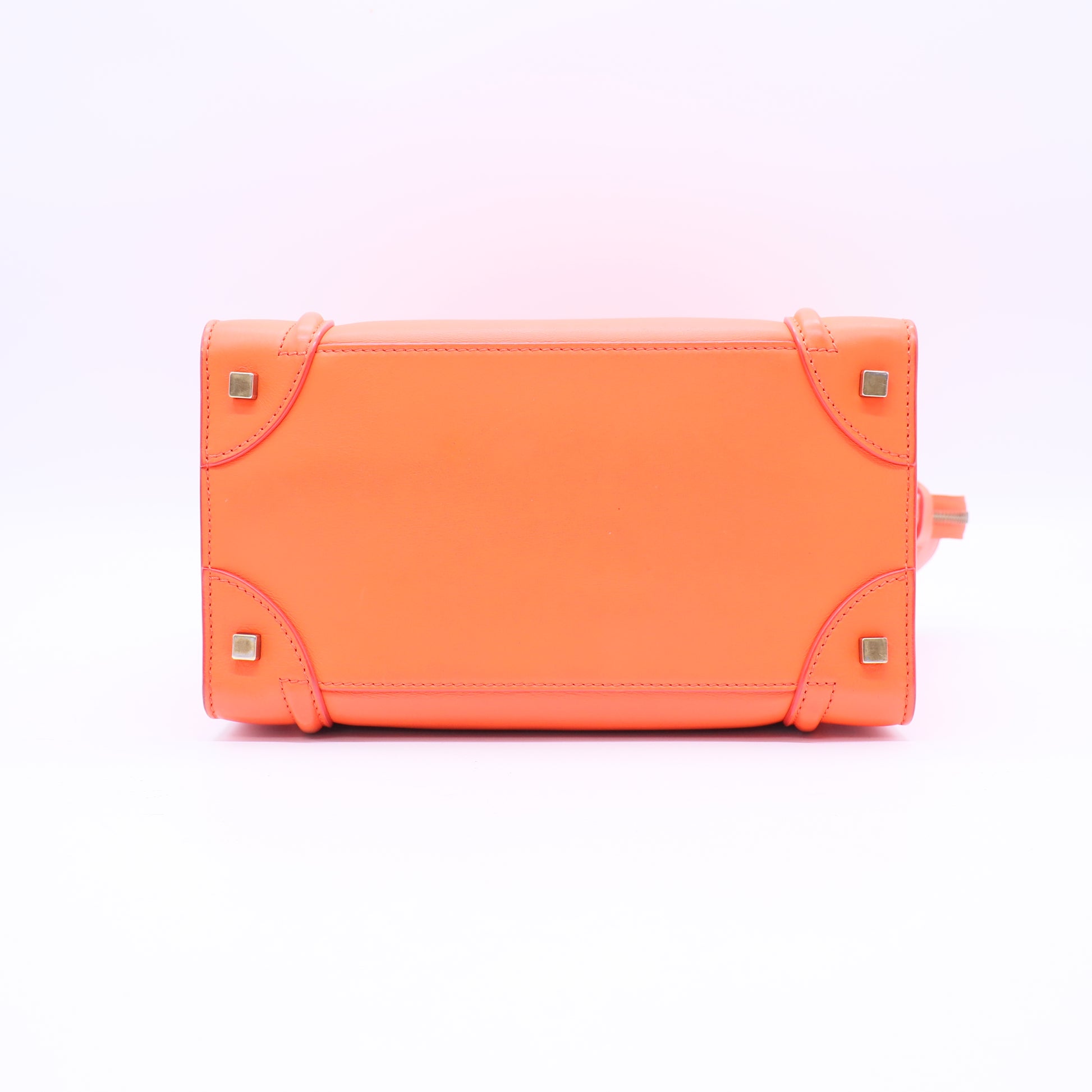 Celine Orange Smooth Calfskin Leather Luggage Tote Bag B21465