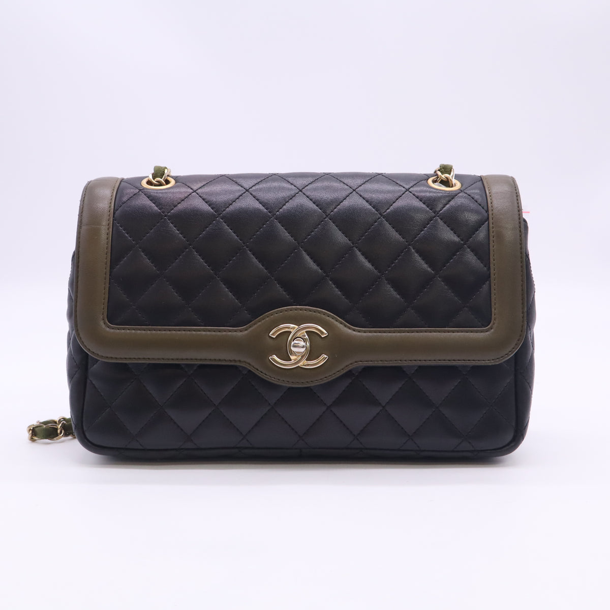 Two Tone Flap Bag Quilted Lambskin Twins LDJ6357