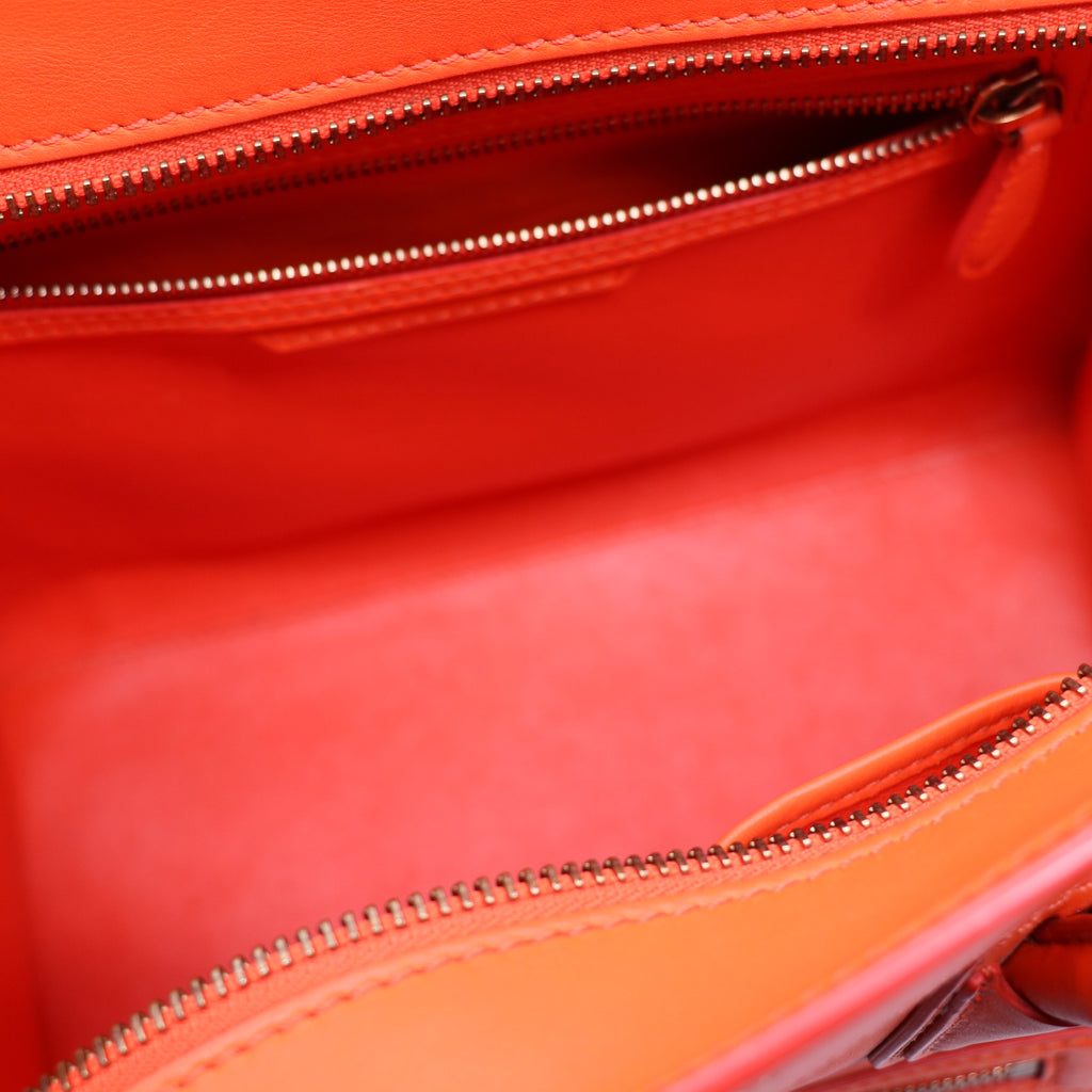 Celine Orange Smooth Calfskin Leather Luggage Tote Bag B21465