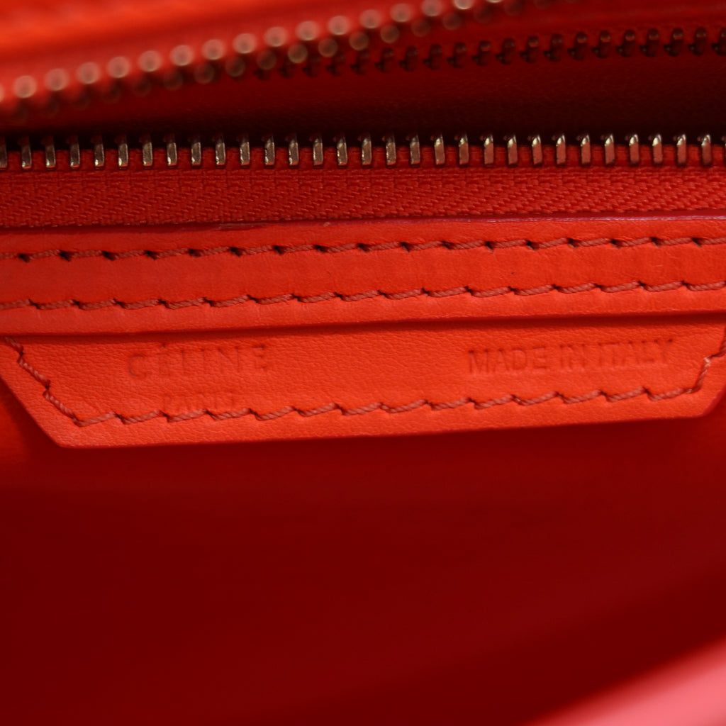 Celine Orange Smooth Calfskin Leather Luggage Tote Bag B21465