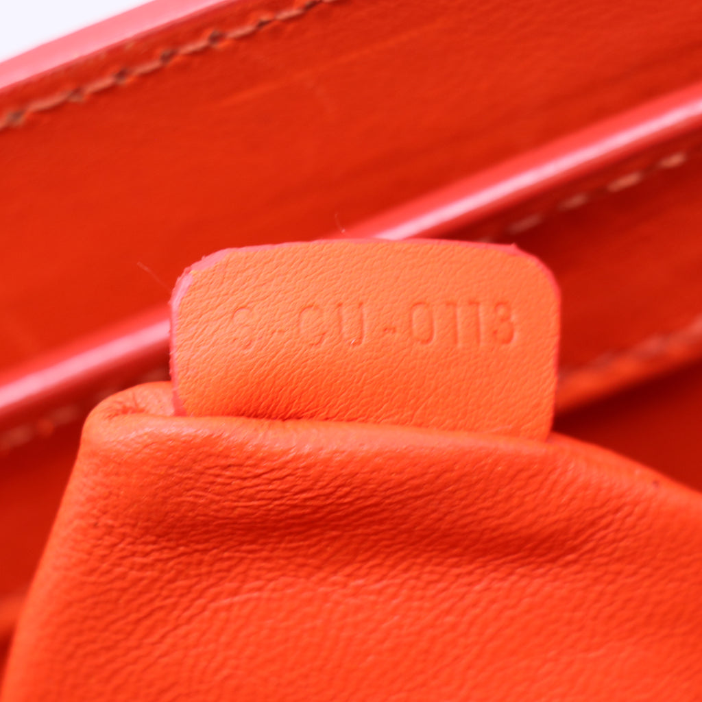 Celine Orange Smooth Calfskin Leather Luggage Tote Bag B21465
