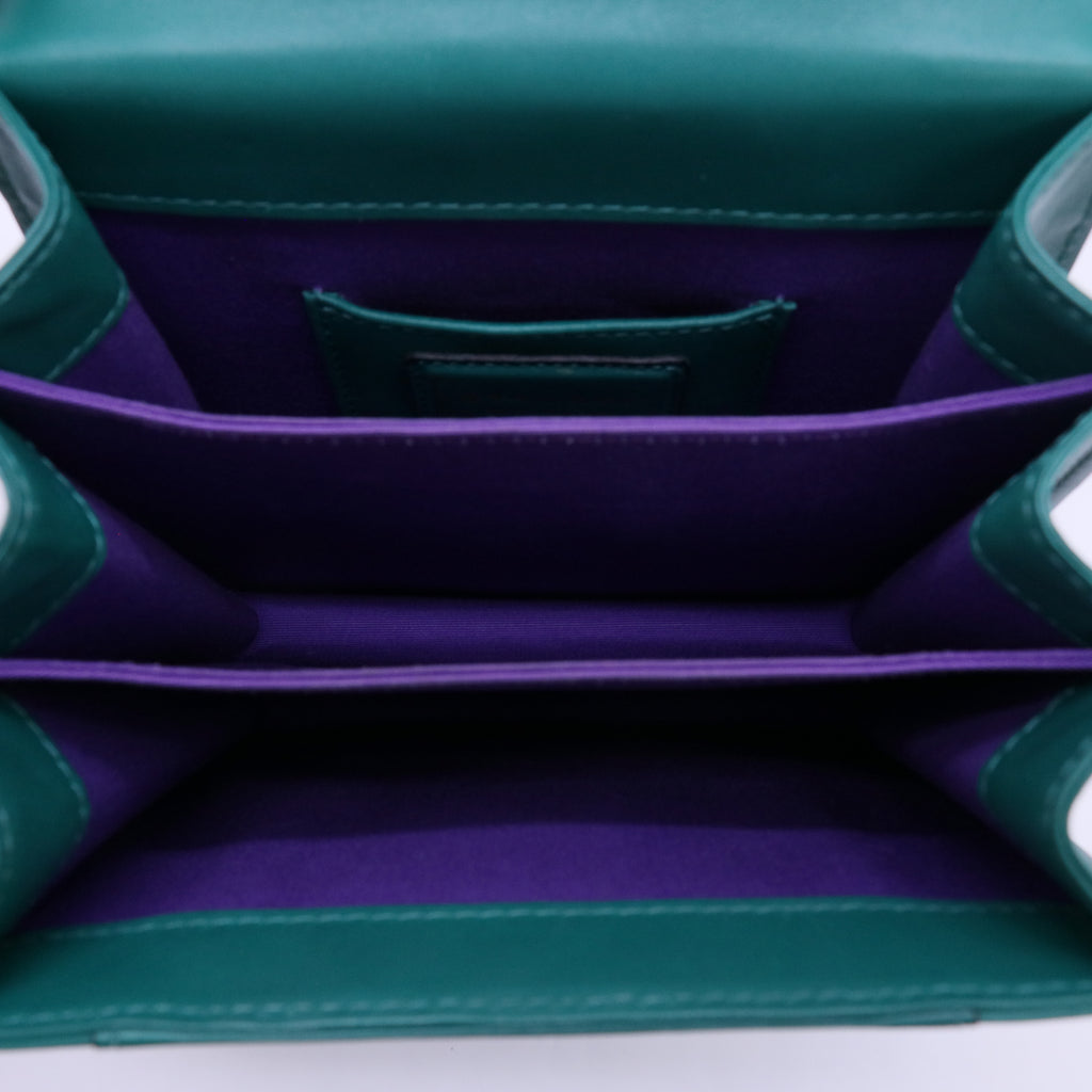Bvlgari Calfskin Serpenti Forever Top Handle Emerald Green twins LDJ4620