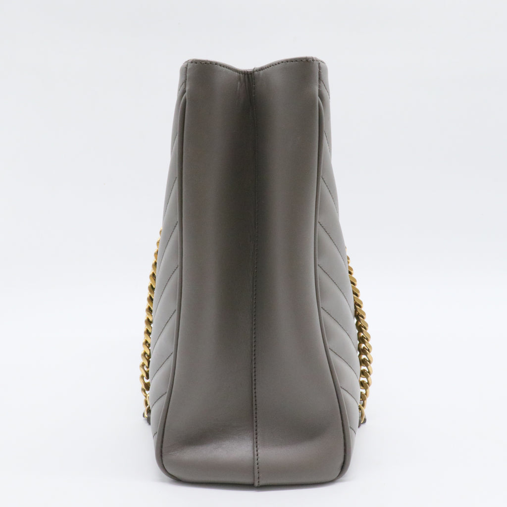 Classic Monogram Shopper Matelasse Chevron Leather Large