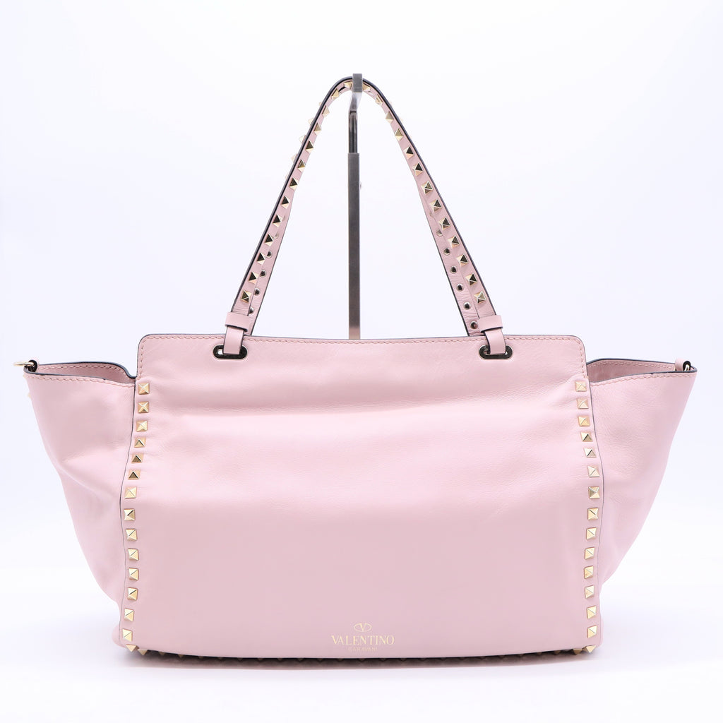 Vitello Medium Rockstud Tote Poudre