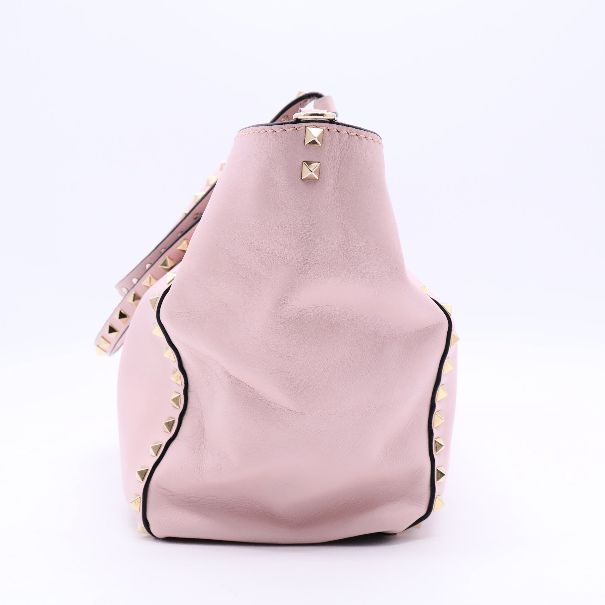 Vitello Medium Rockstud Tote Poudre